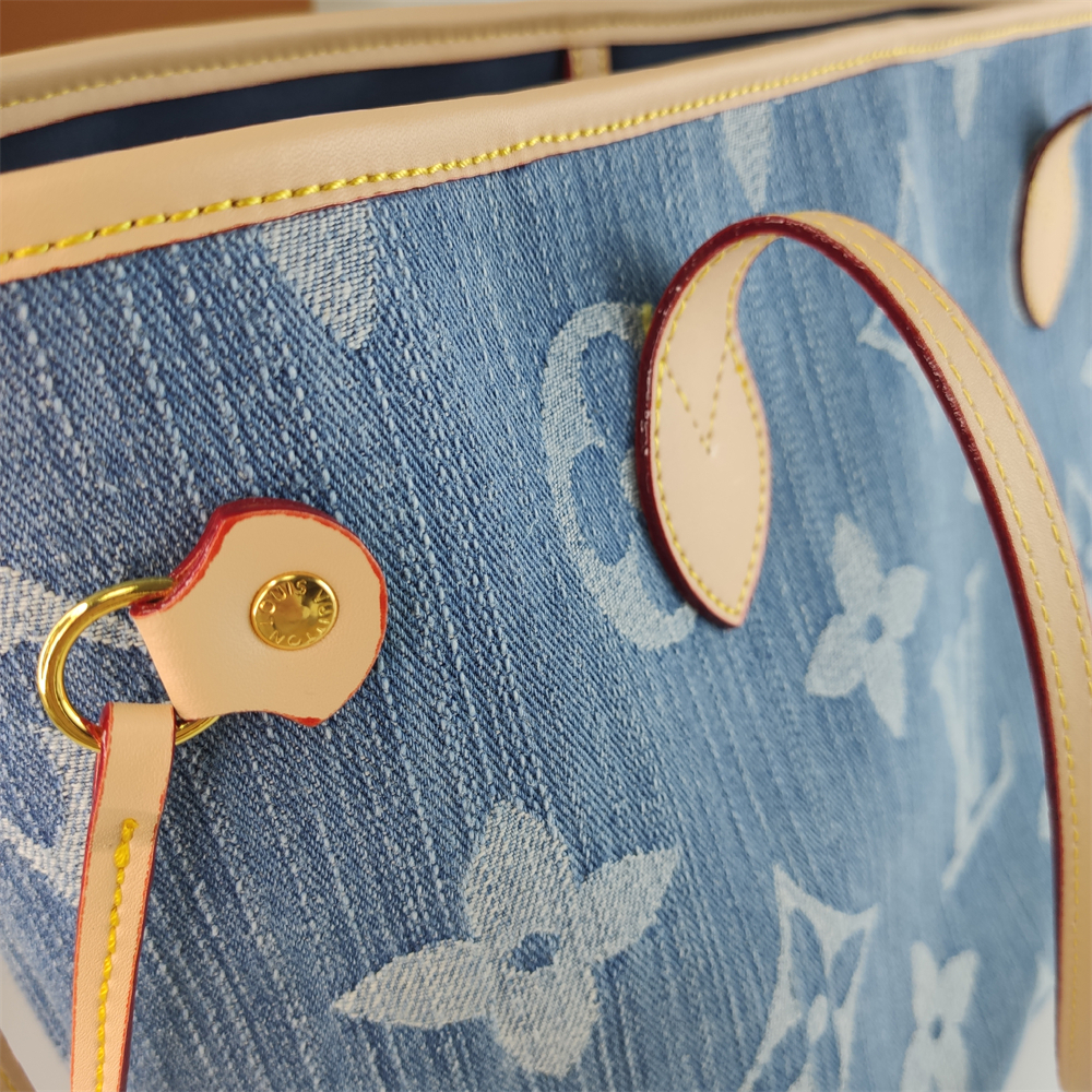 Louis Vuitton denim Canvas Large Neverfull Tote Bag