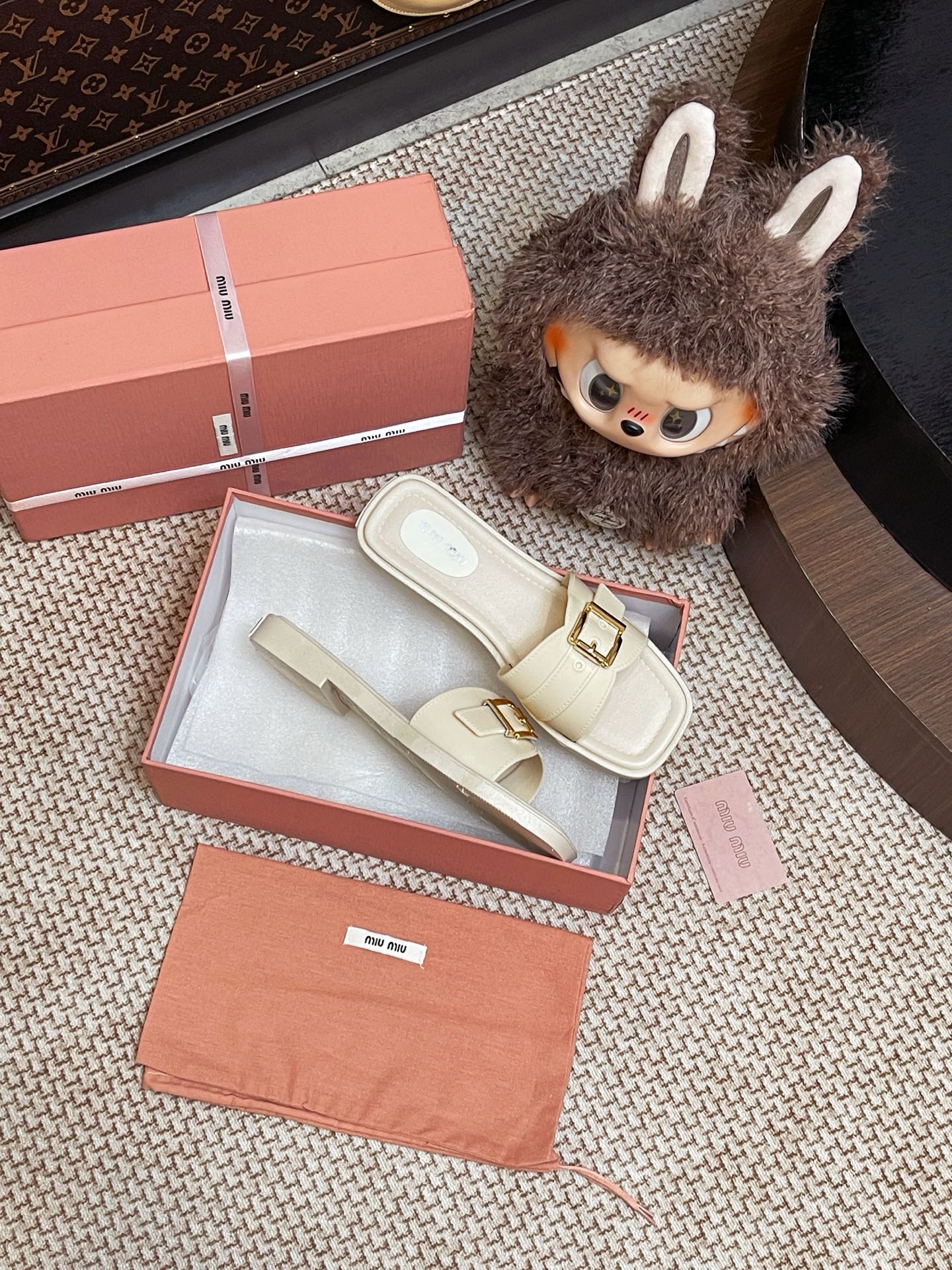 Miumiu metal buckle slippers