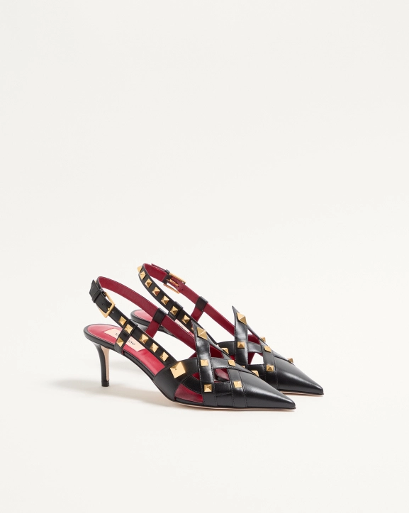 Valentino STUDDY shoes, back lace-up high heels (heel height 6.5 cm)