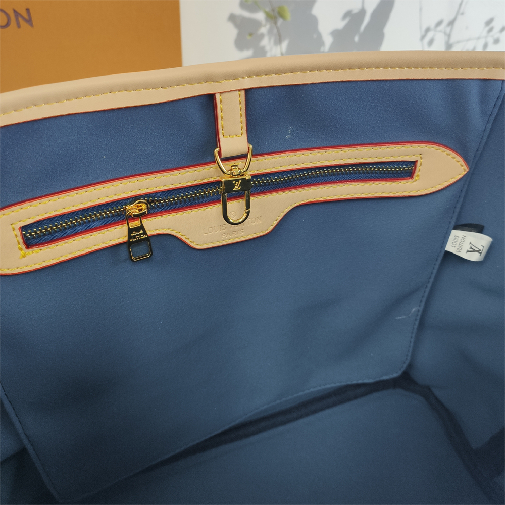 Louis Vuitton denim Canvas Large Neverfull Tote Bag