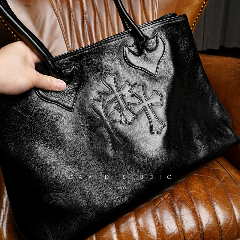 CEMETERY CROSS PATCH TOTE BAG