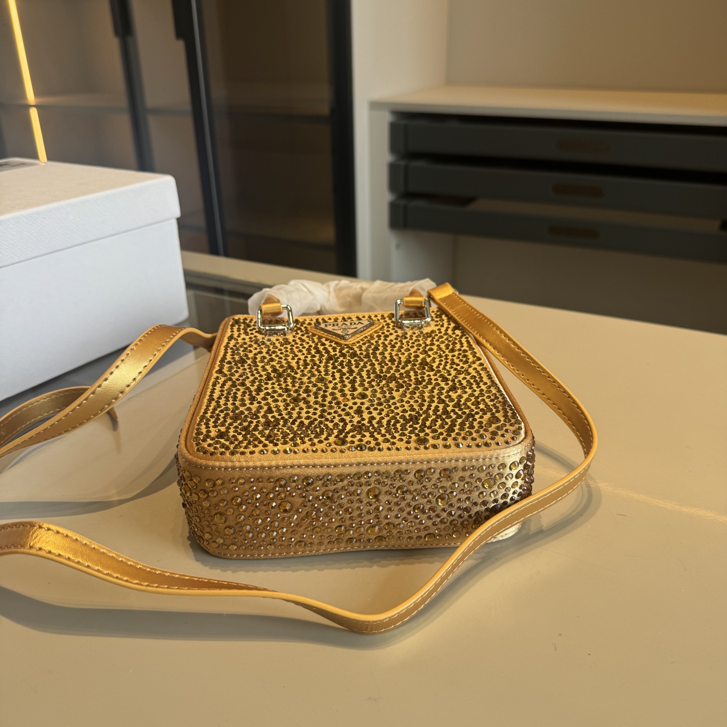 Prada Rhinestone Series Sparkling Mini Tote Bag