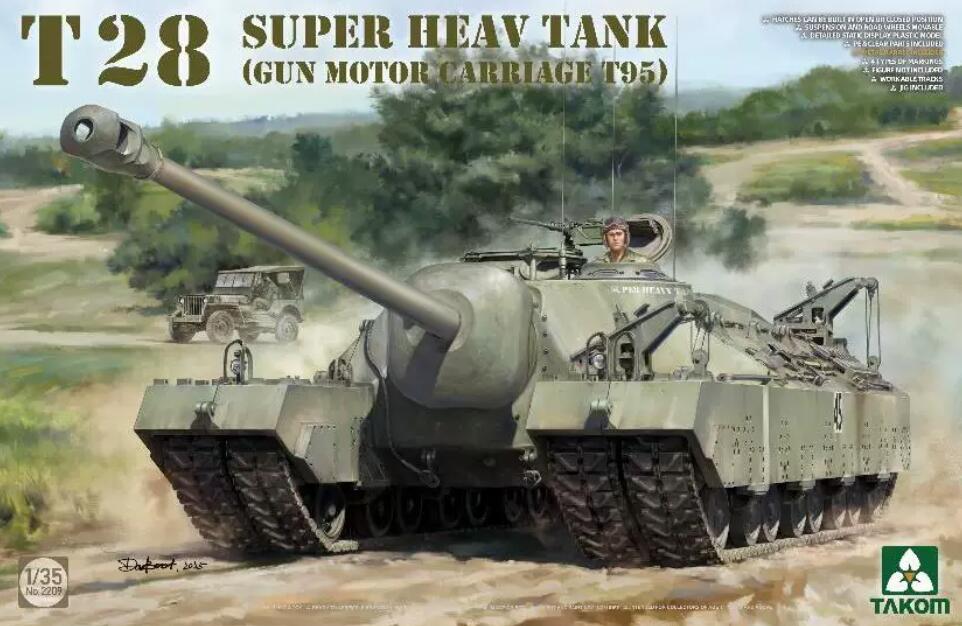 TAKOM 2209 1/35 T28 Super Heavy Tank (Gun Motor Carriage T95) Assembly Model Kit