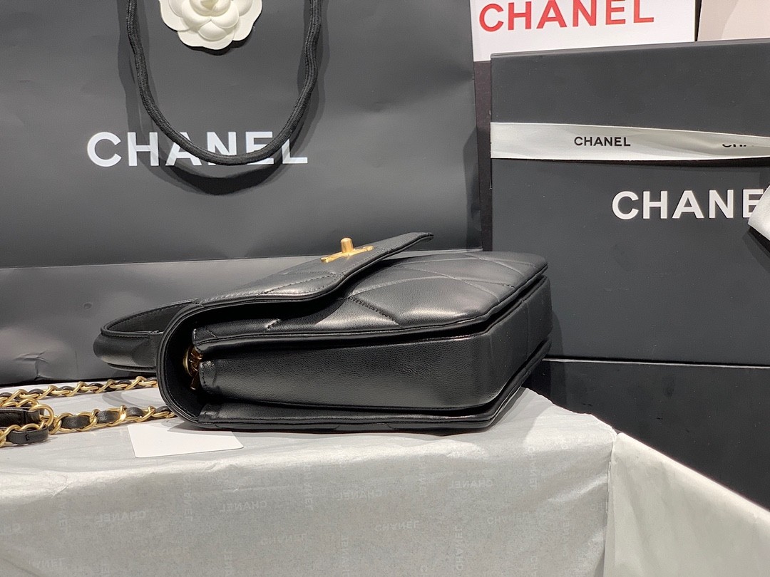 Chanel  Lambskin Quilted Small Trendy CC Top Handle Flap Navy