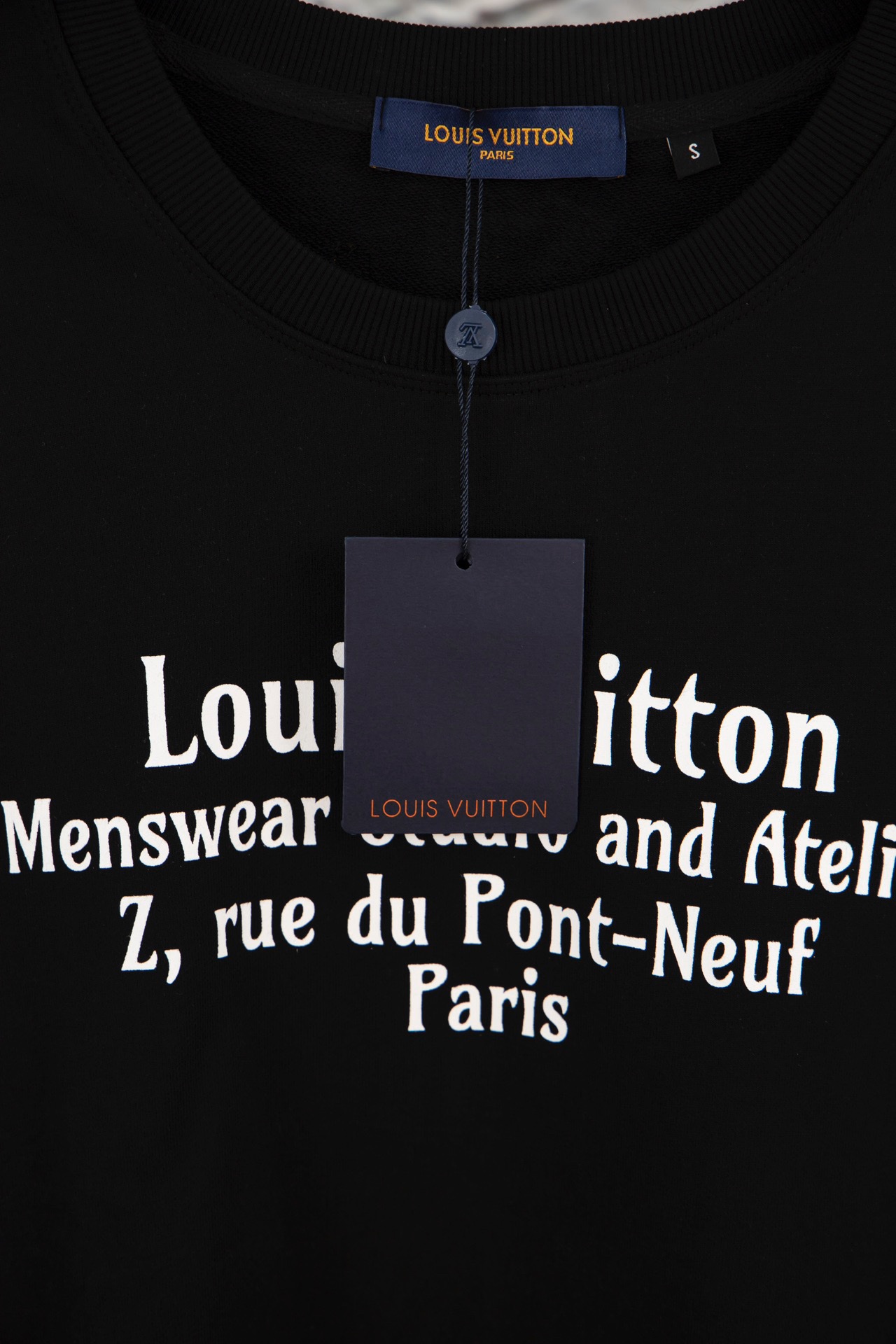 LV large Logo printed crew neck hoodie