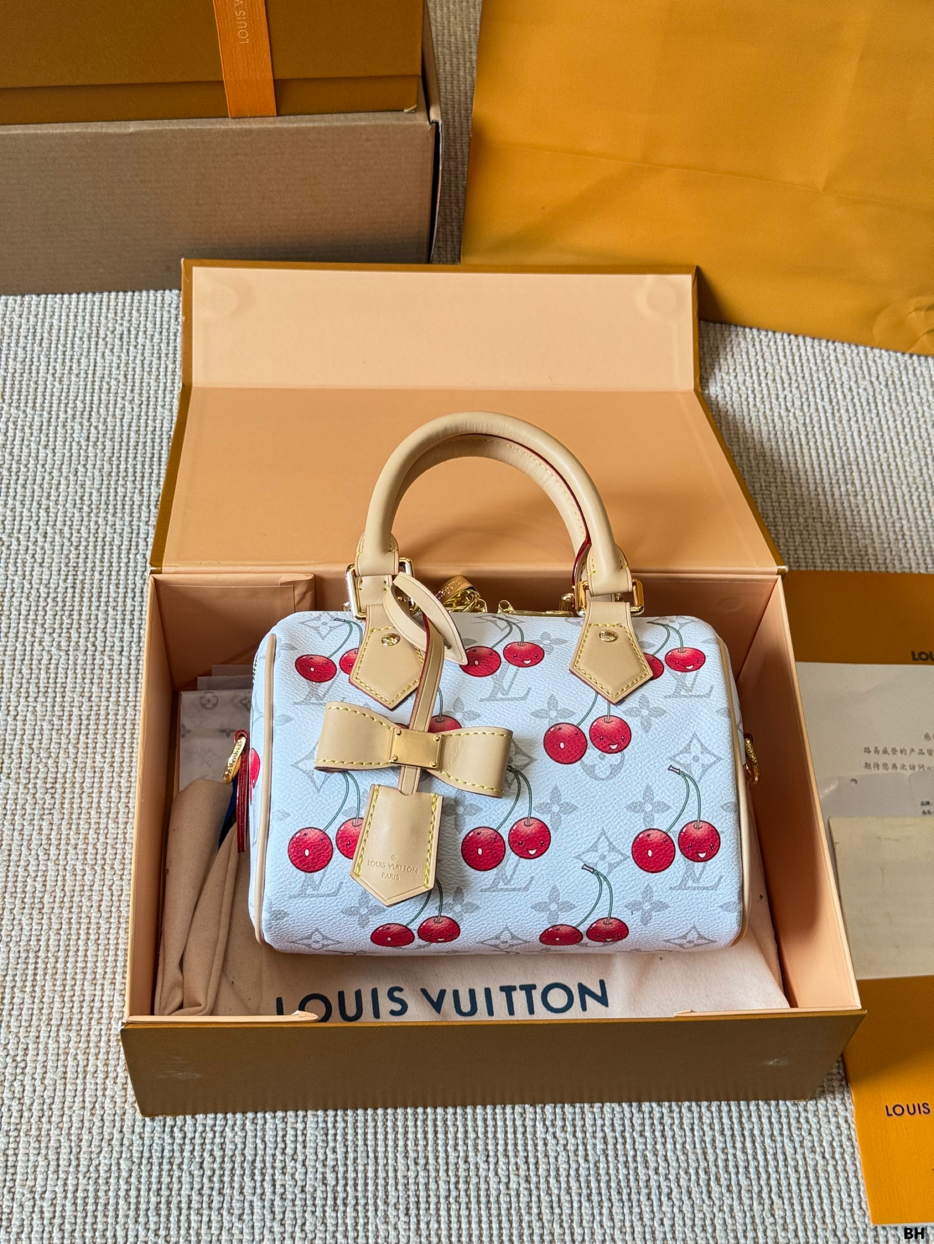 Lv Speedy 20 Cherry Print pillow bag