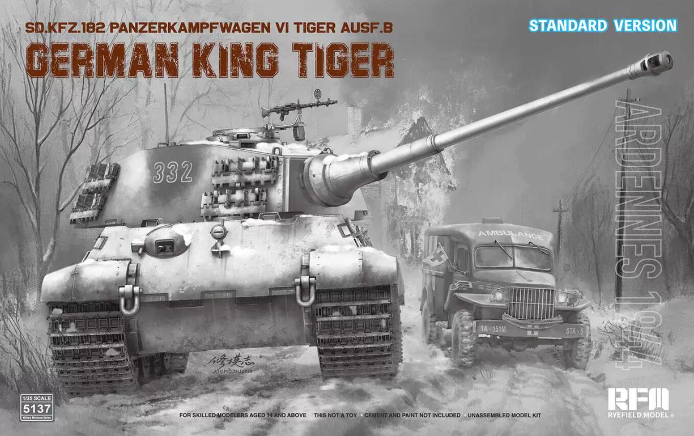 RYEFIELD MODEL RFM RM-5137 1/35 German King Tiger Ardennes 1944 Standard Version