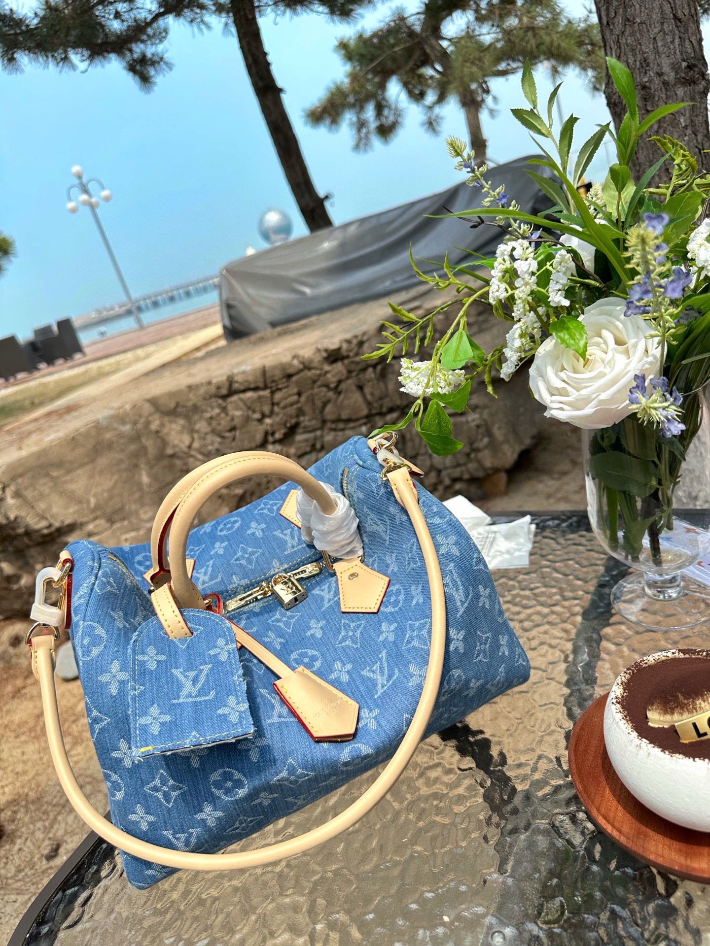 LV 2026 New Arrival SPEEDY30 Denim Pillow Bag