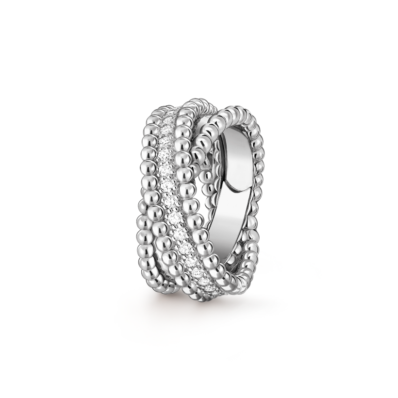 Van Cleef & Arpels Perlée diamonds duo ring