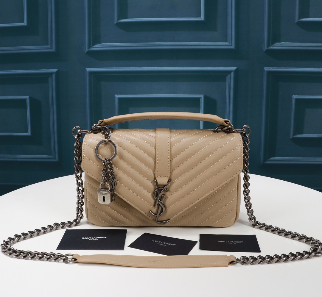 YSL Saint Laurent College medium chain bag