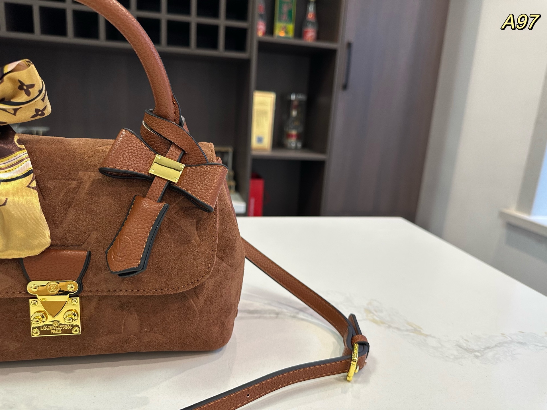 LV Madeleine BB suede handbag