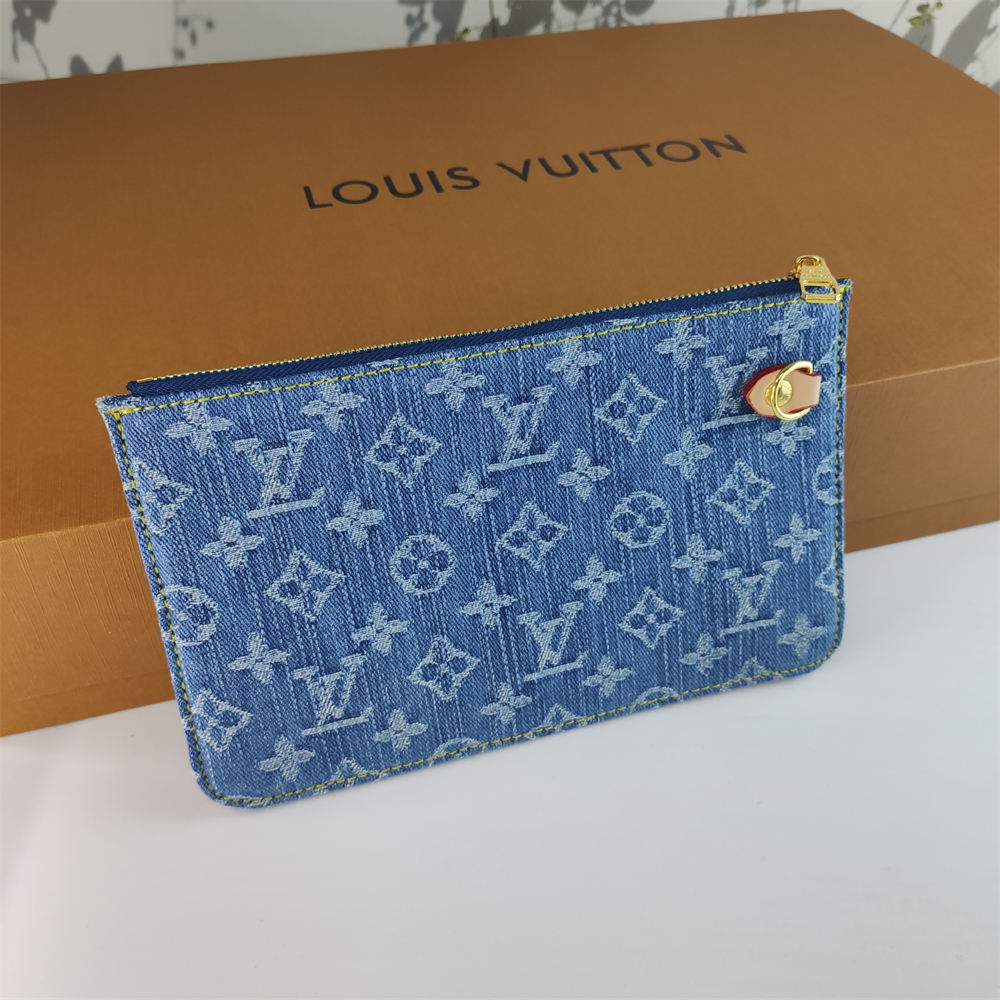 Louis Vuitton denim Canvas Large Neverfull Tote Bag
