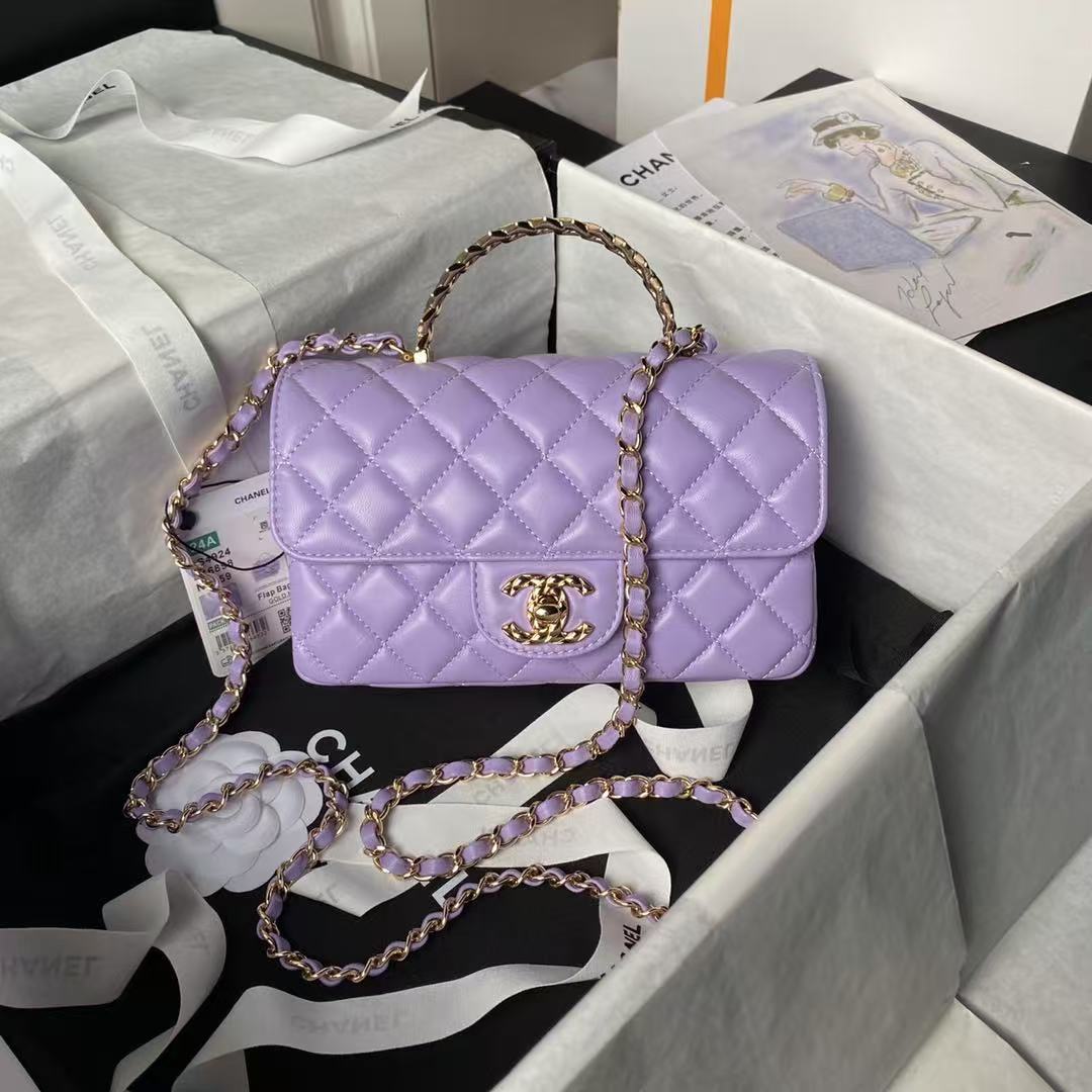 CHANEL Sheepskin CFmini Bag 12A Top Quality