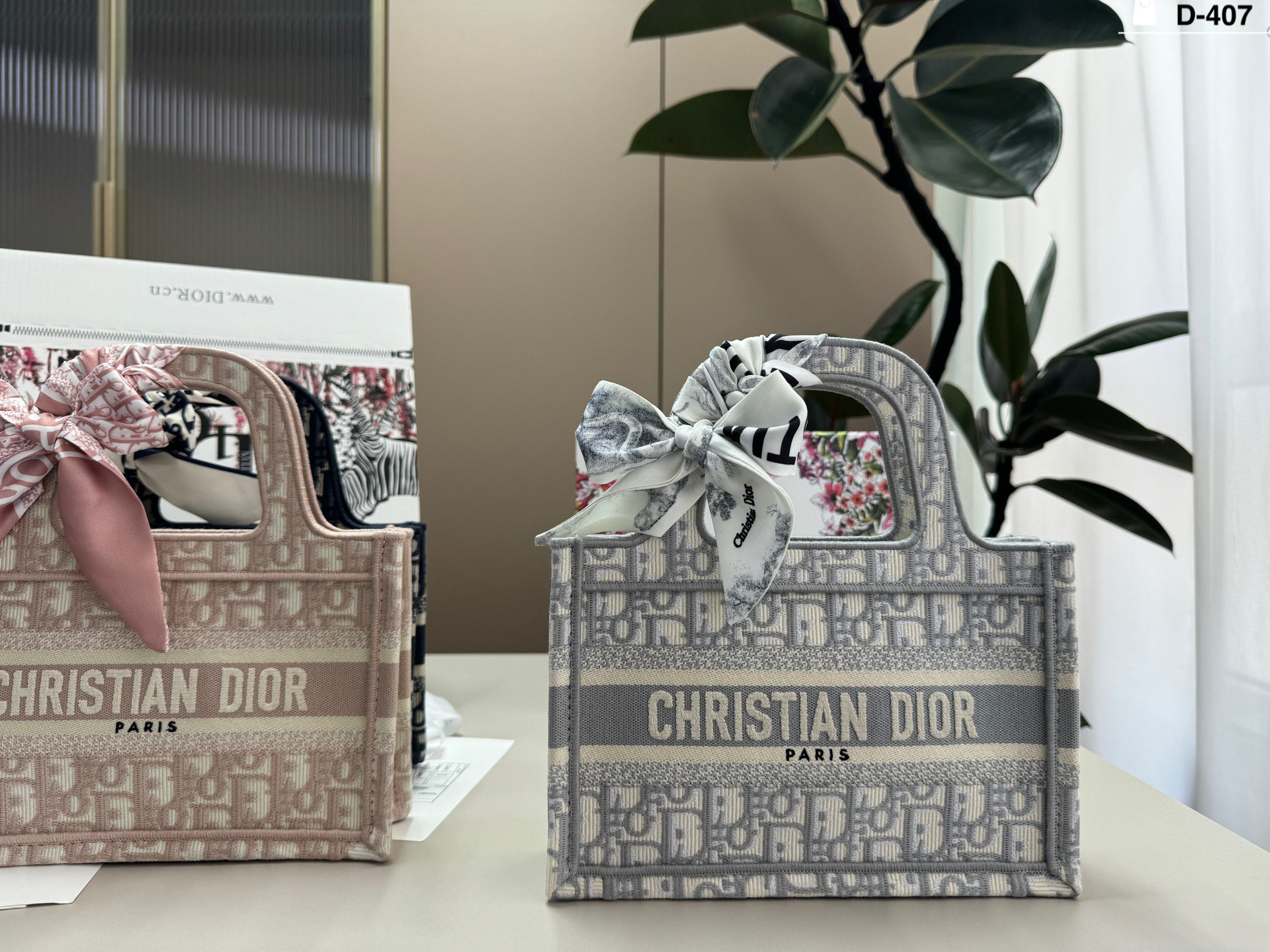 Dior Mini Book Embroidered Tote Bag