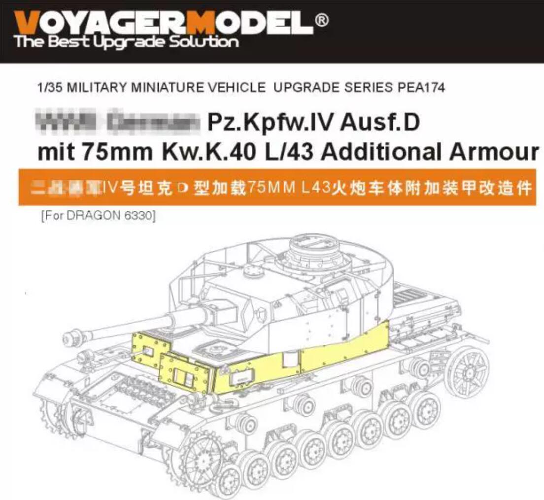 Voyager Model 1/35 PEA174 WWII German Panzer IV Ausf.D mit 75mm Kw.K.40 L/43 Additional Armour