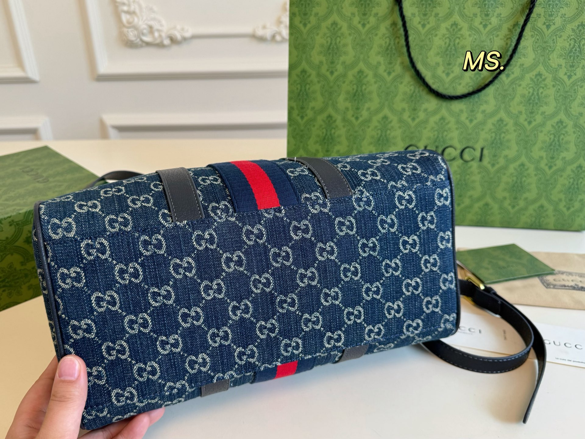 Gucci Denim Boston Pillow Bag