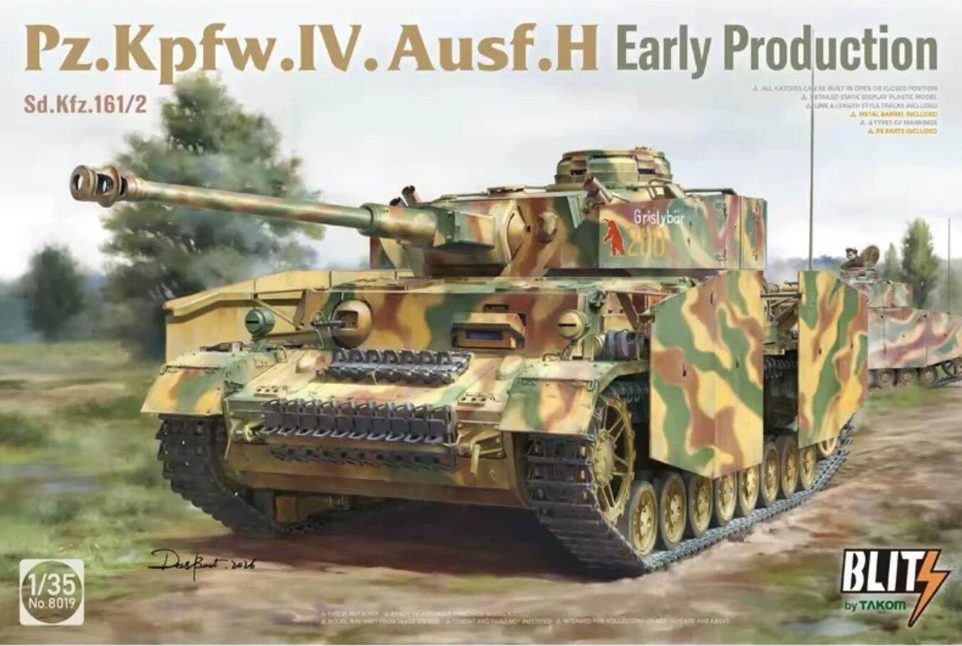 TAKOM 8019 1/35 Pz.Kpfw.IV Ausf. H Early Production Sd.kfz.161/2 Plastic Model