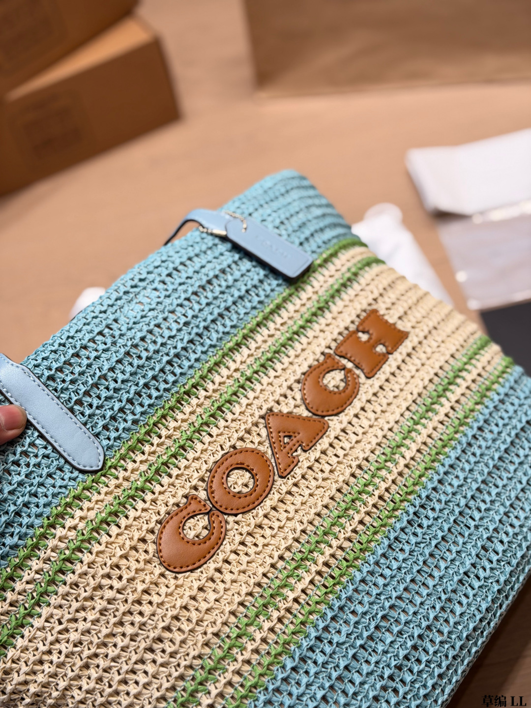 Coach straw tote bag