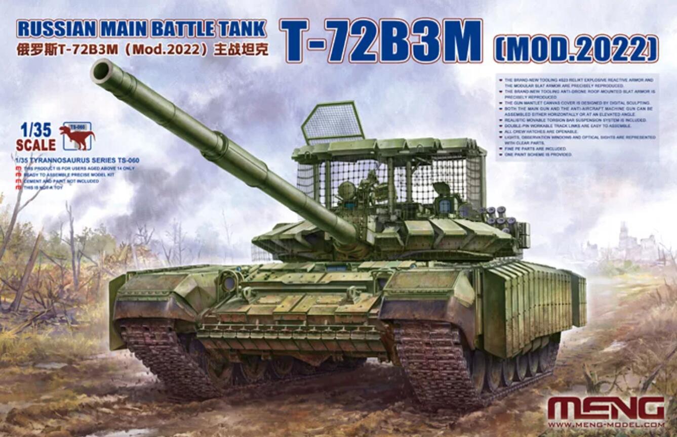 MENG TS-060 1/35 Russian Main Battle Tank T-72B3M (Mod.2022) Assembly Model Kit