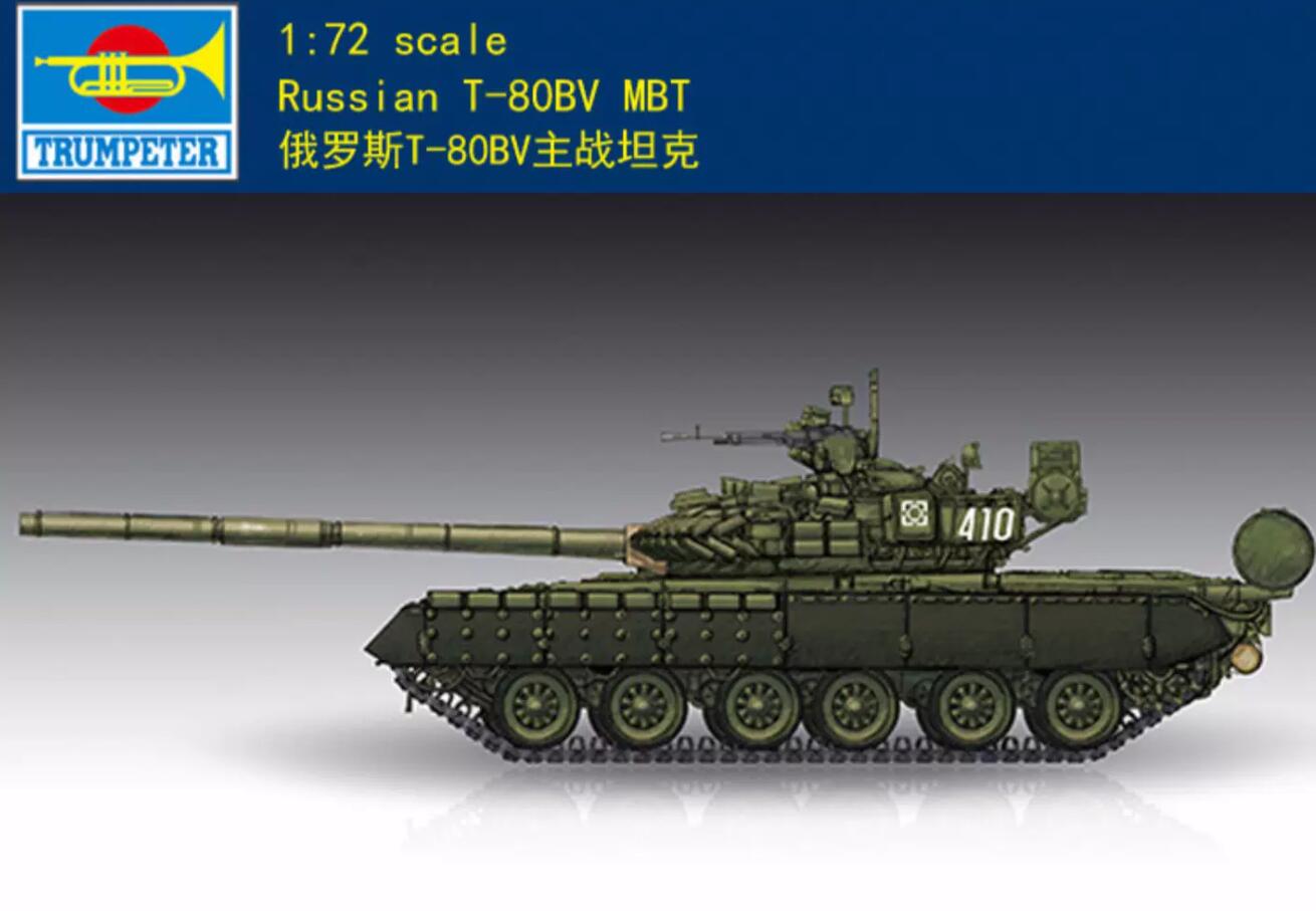 Trumpeter 07145 1/72 Russian T-80BV MBT Main Battle Tank Plastic Model Kit