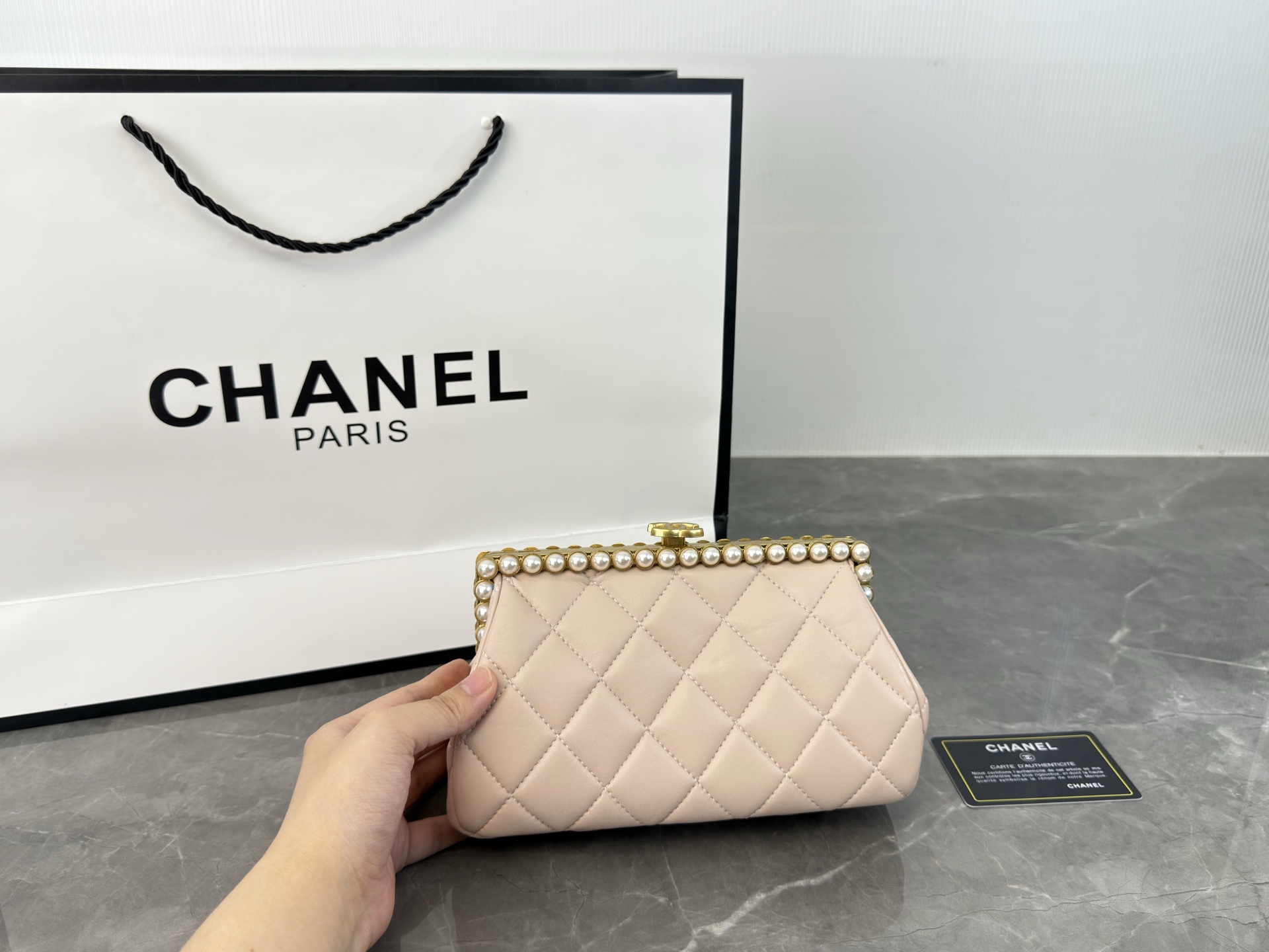 Chanel 26C Pearl Evening Chain Bag
