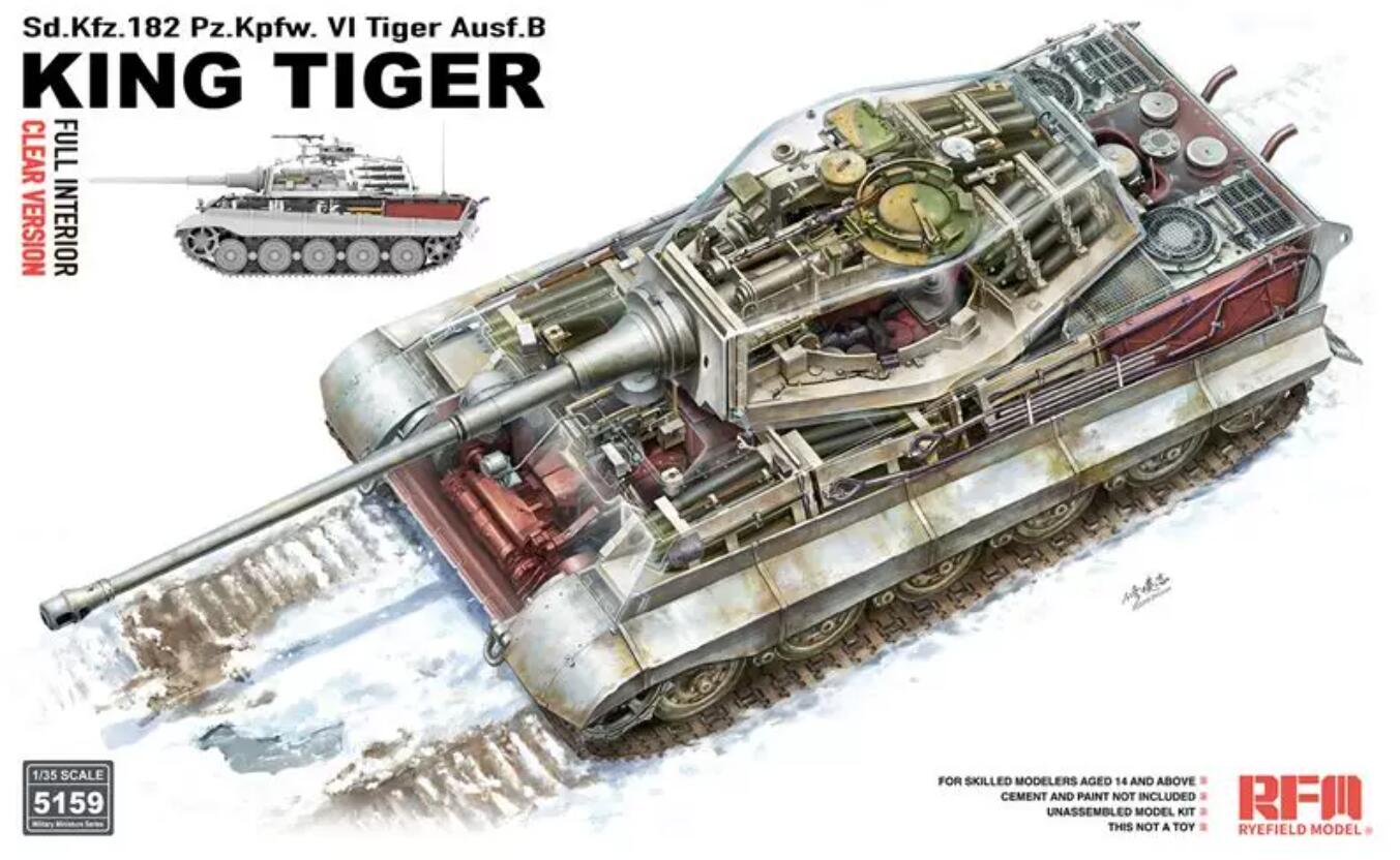 RYEFIELD MODEL RFM RM-5159 1/35 King Tiger w/Full Interior Clear Version