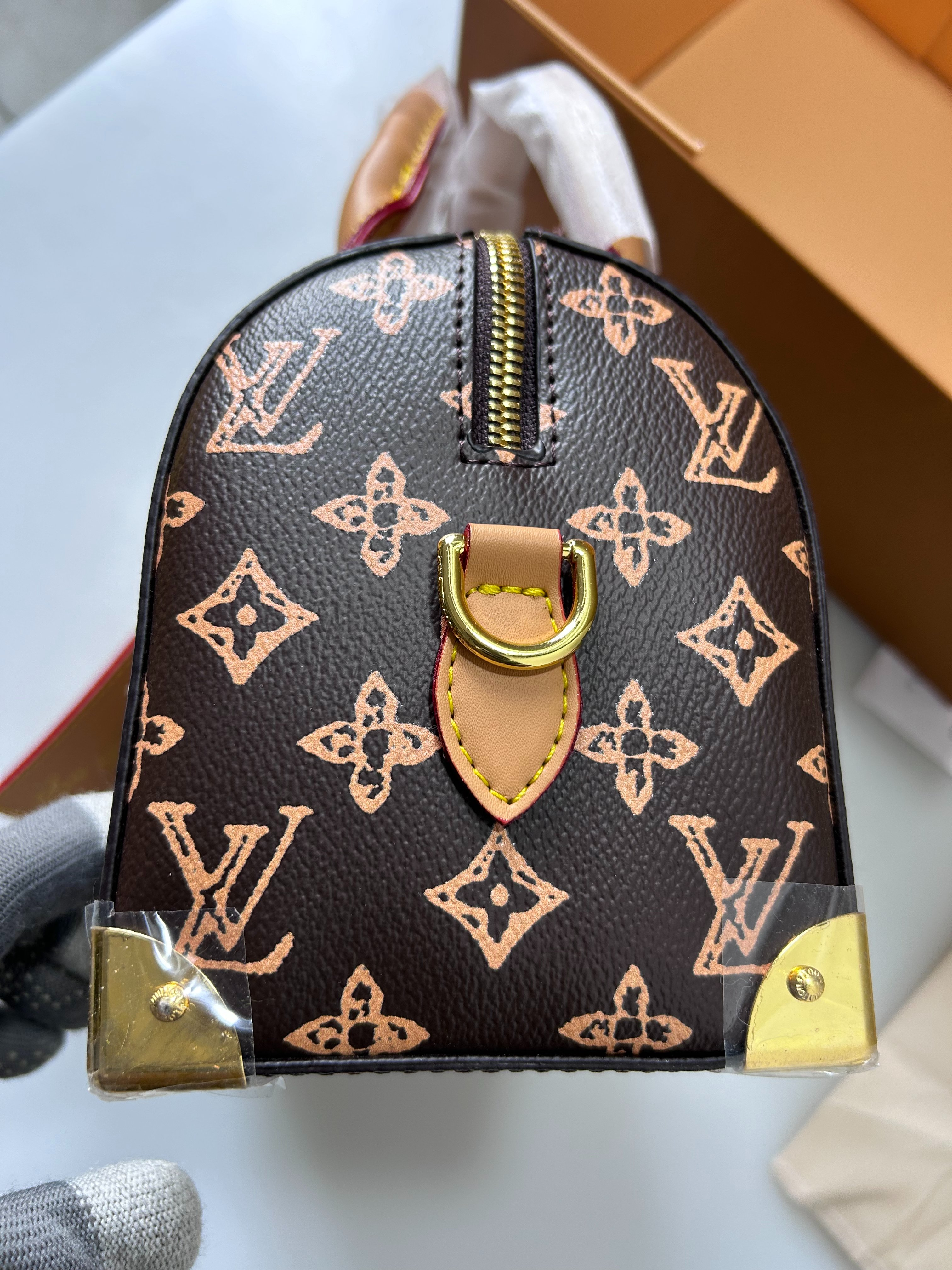 Louis Vuitton studded Speedy Boston pillow bag