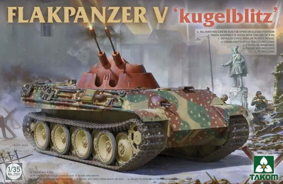 Takom 2150 1/35 Scale Flakpanzer V `Kugelblitz` Plastic model kit
