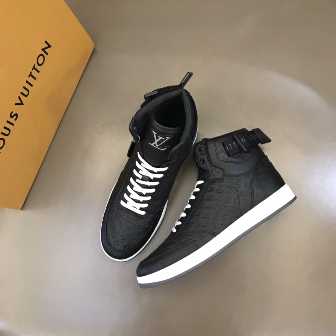 LV Rivoli Monogram embossed calfskin sneaker bootts