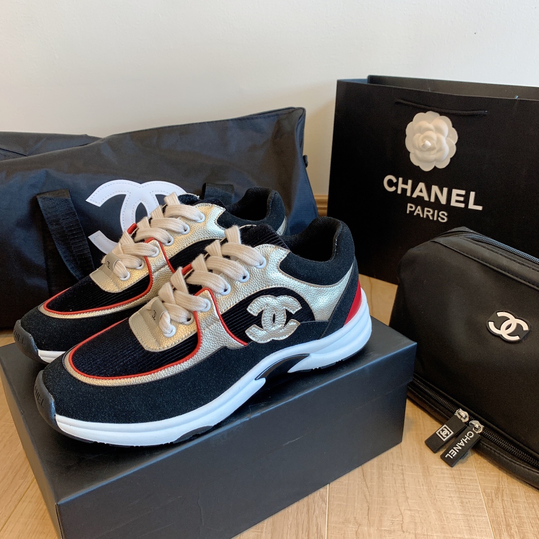 Chanel Sports shoes Golden match spring new candy color reflective