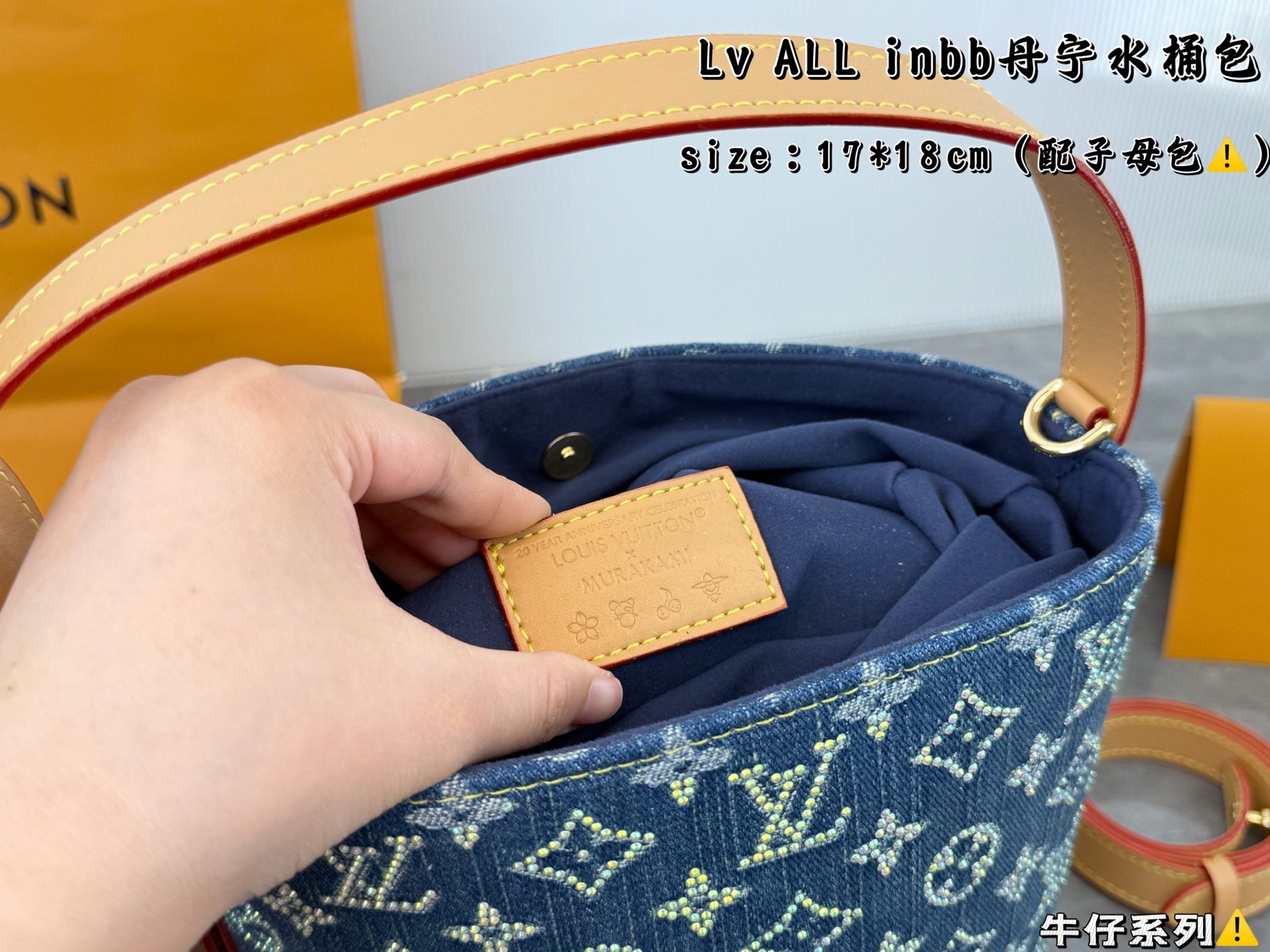 LV All In BB Denim bucket bag