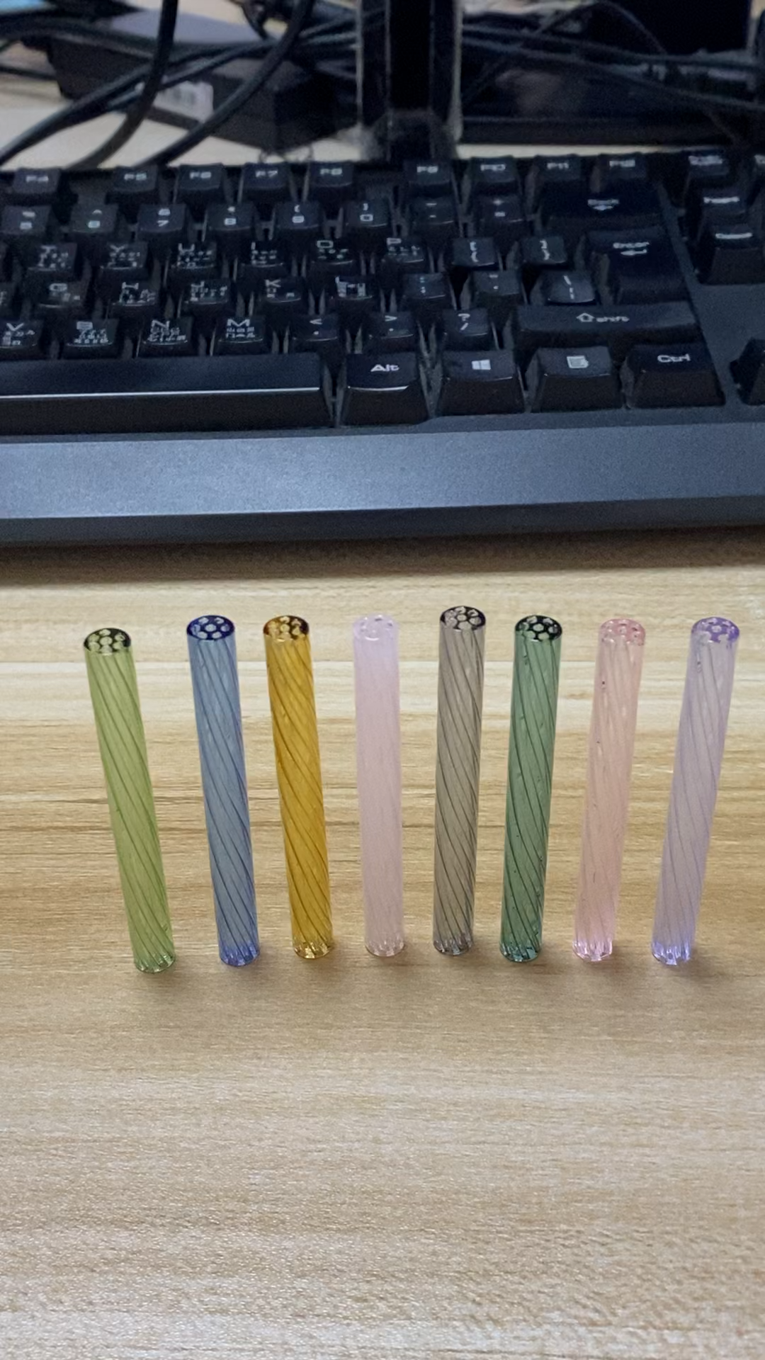 A909 Glass Mouthpiece Pipe 70mm Length and 7Hole(we can help you customized the length and diameter)