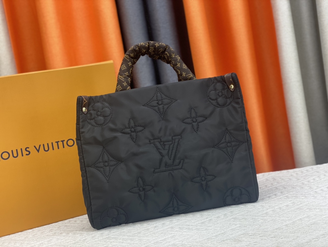 LV onthego econyl ecodesign monogram handbag