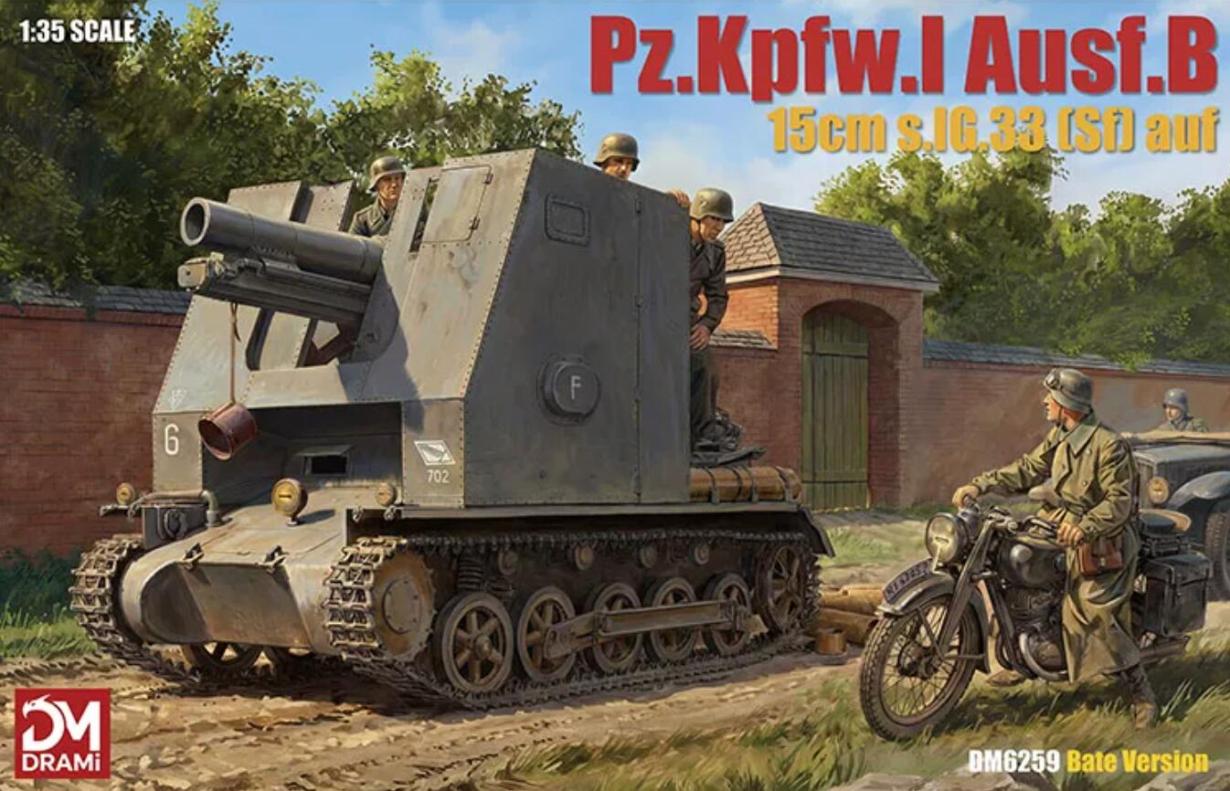 DRAMI DM6259 1/35 15cm s.IG.33 (Sf) auf Pz.Kpfw.I Ausf.B Assembly Model Kit