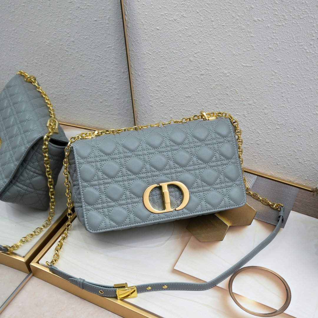 Dior Grid pattern chain crossbody shoulder bag