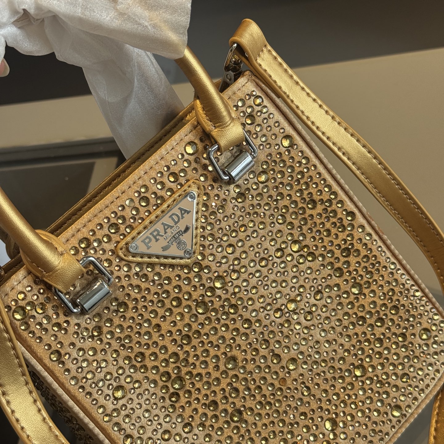 Prada Rhinestone Series Sparkling Mini Tote Bag