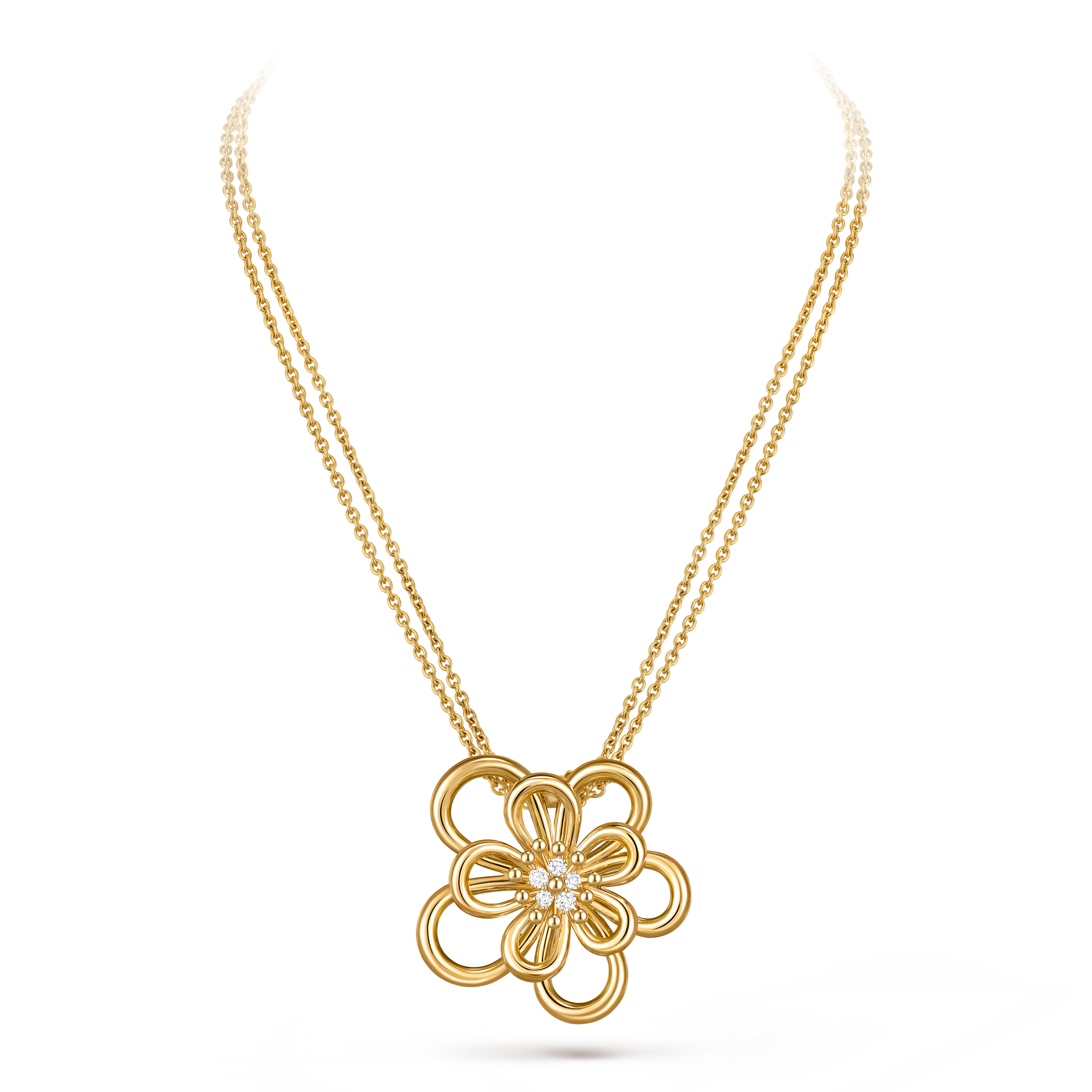 Van Cleef & Arpels Flowerlace Necklace Brooch Pendant