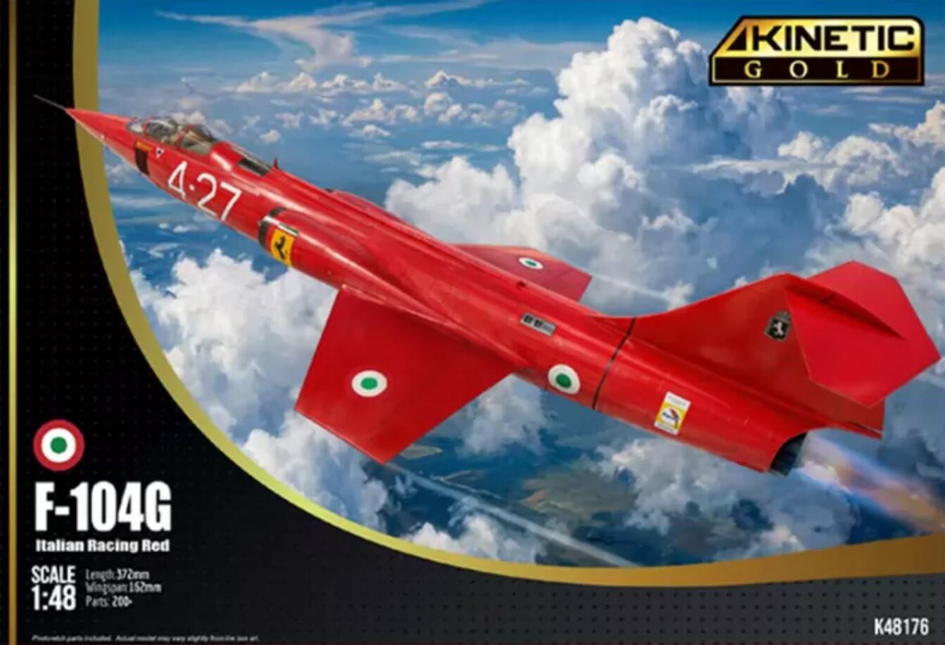 KINETIC K48176 1/48 F-104S Italian Racing Red Fighter Assembly Model Kit