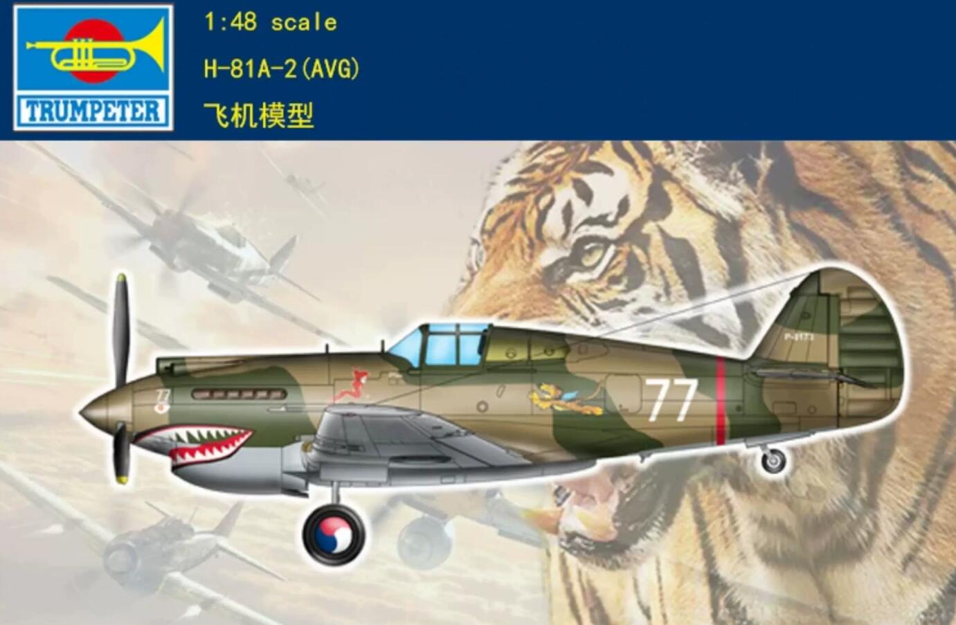 Trumpeter 05807 1/48 P-40 Aircraft Flying Tiger Hawk H-81A-2(AVG) Fighter