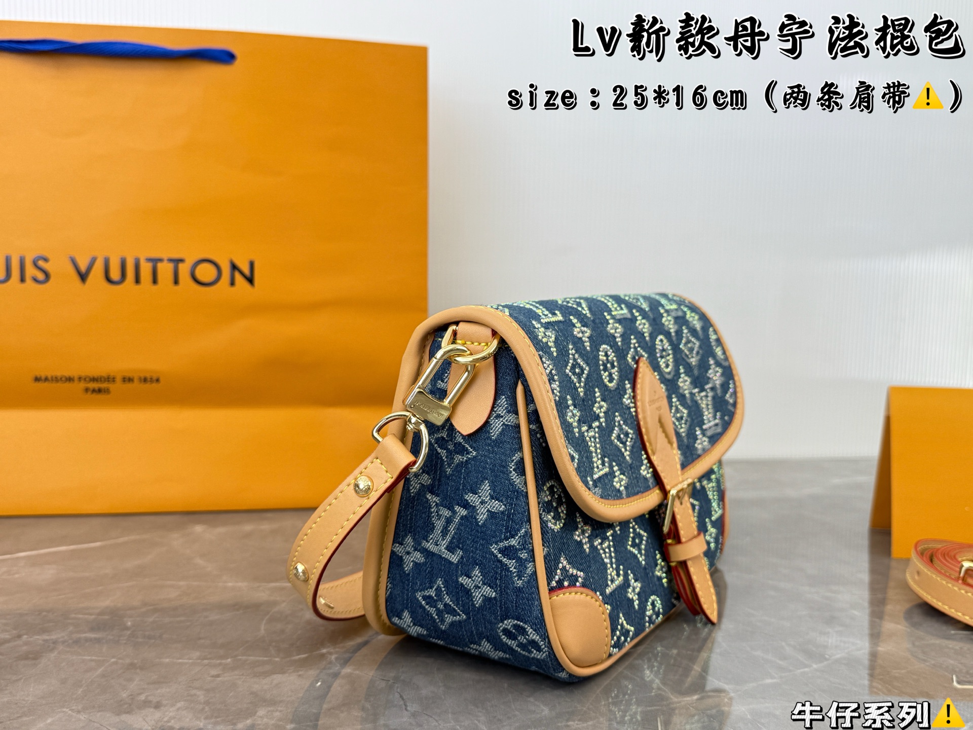 LV Denim Baguette Bag