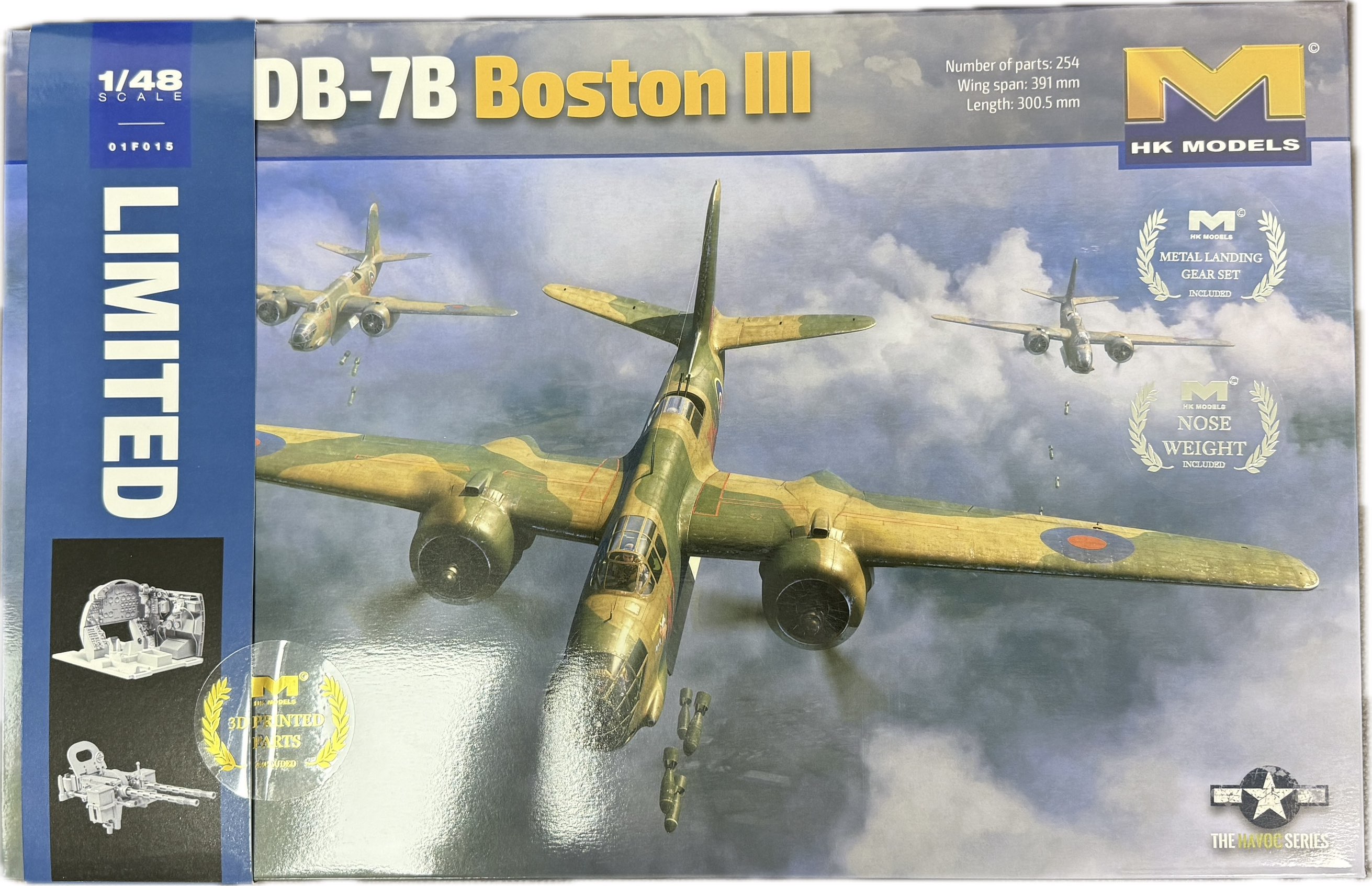 HK Models 01F015S 1 48 A-20/DB-7B Boston III w/ Metal Landing Gears 3D print parts limited version