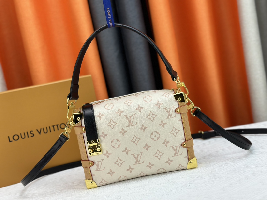 Louis Vuitton LV Side Trunk Natural Canvas S-lock Shoulder Bag