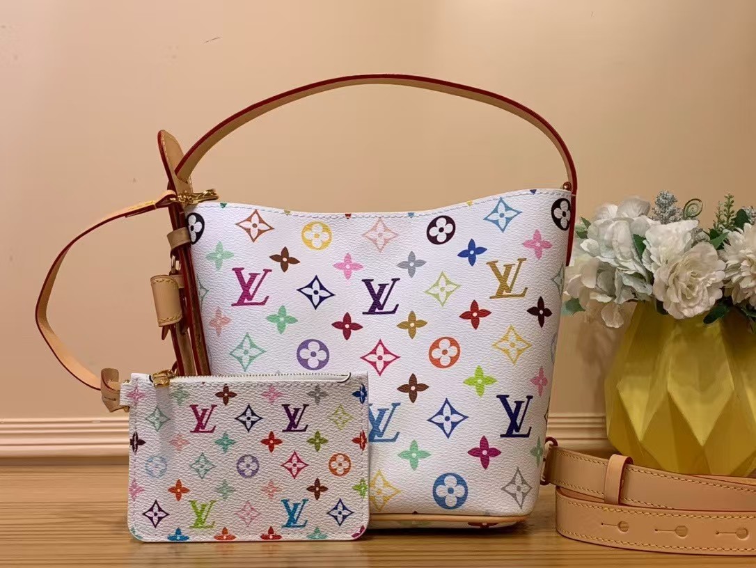 Top version leather All in bb bucket bag