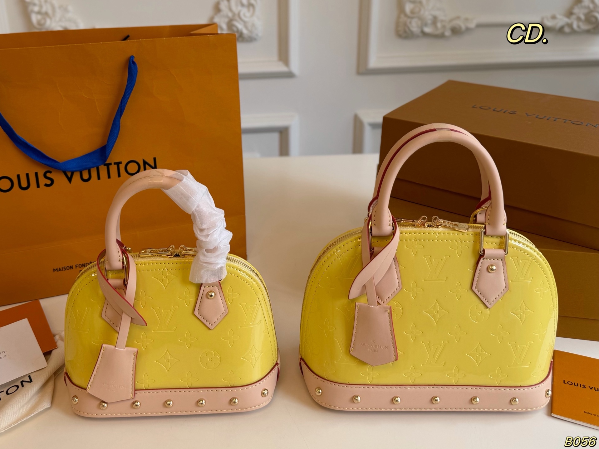 LV Alma patent leather shell bag