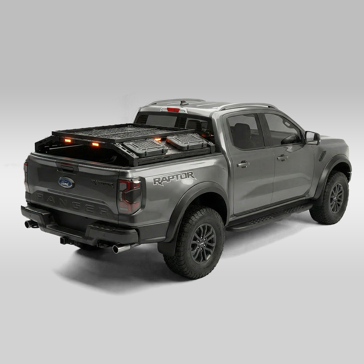Ford Ranger/F150 Raptor Storage Boxes Bin Carrier Cargo System-Truck Bed Organizer Rack W/Light - JUSNDESIGN