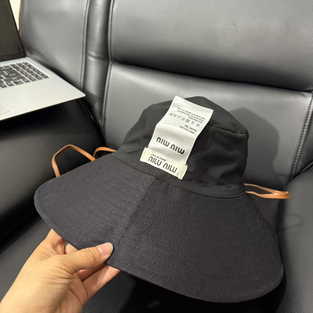 Miumiu wide brim hat fisherman hat mountain