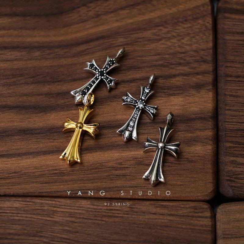SMALL CROSS CHARM WITH DIAMONDS