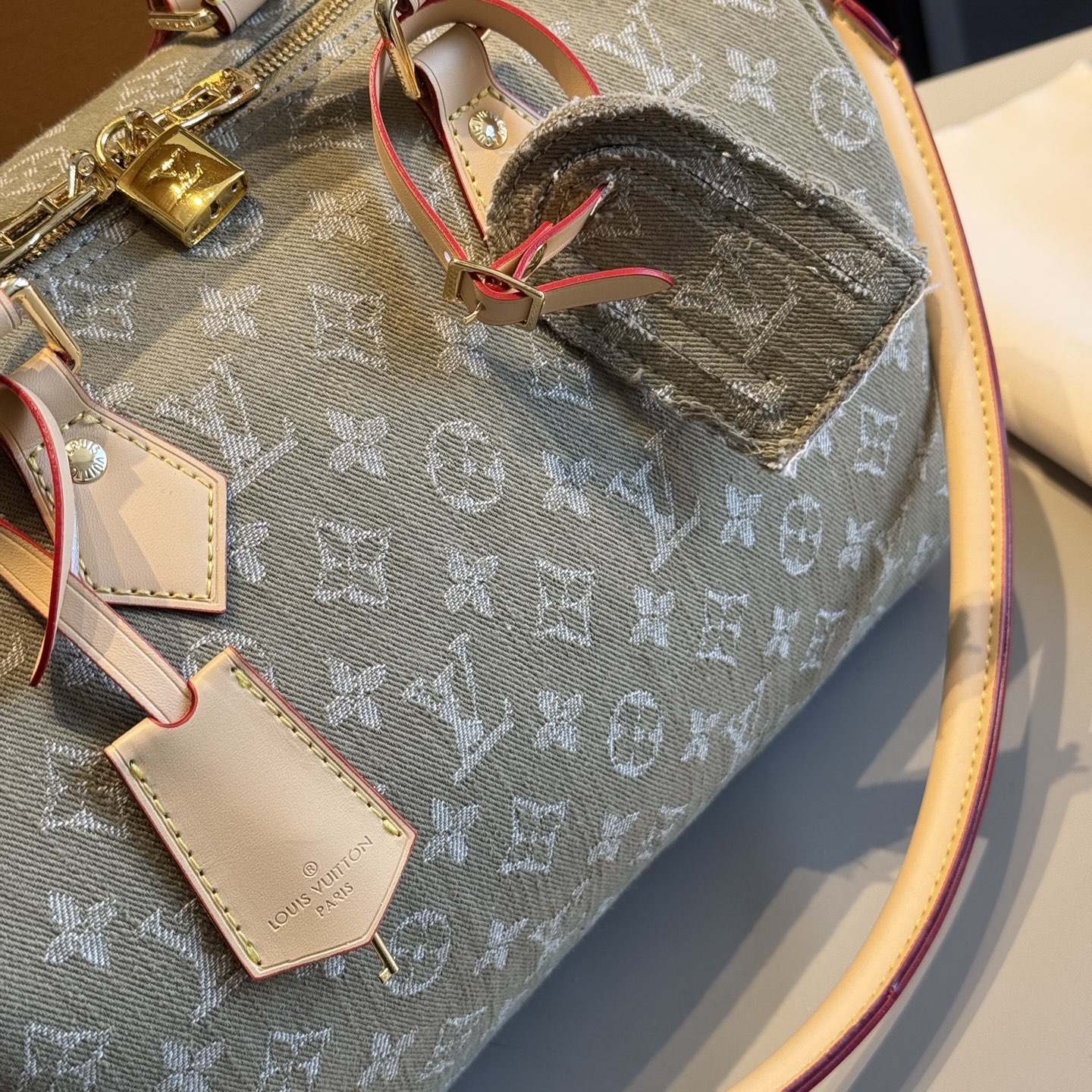 LV Denim Speedy 30 Pillow Bag
