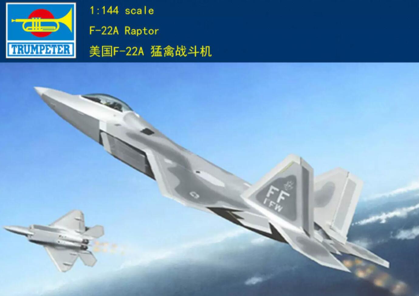 Trumpeter 01317 1/144 USA F-22A Raptor Fighter Air craft Assembly Military Models