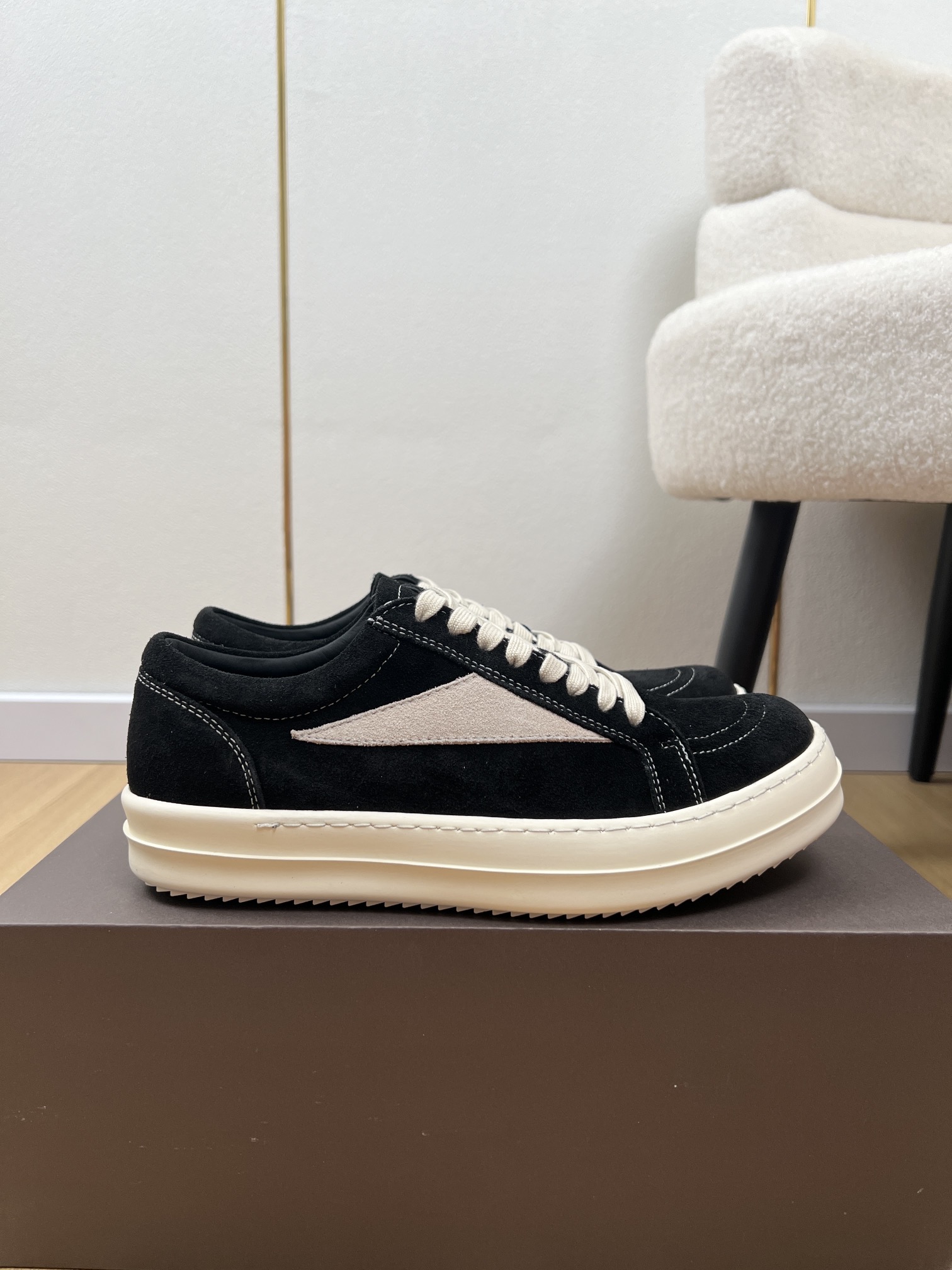 Rick Owens full grain calfskin Retro platform shoes